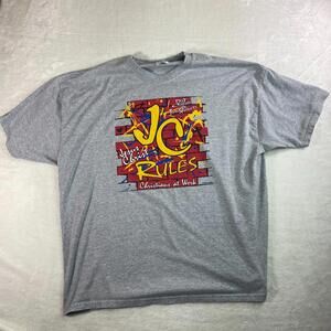 Vintage 1998 Jesus Christ JC Rules T Shirt Gray 2XL Emmanuel Baptist Church USA‎